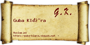 Guba Klára névjegykártya